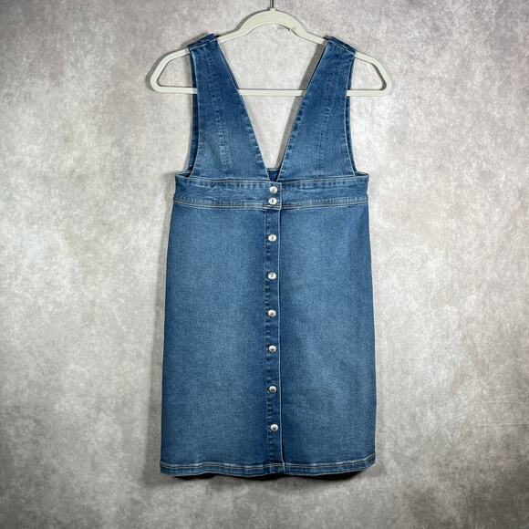 Levi's Skirtall Girls 12 Blue Denim Button Front Sleeveless V-Neck Casual School - Picture 2 of 11